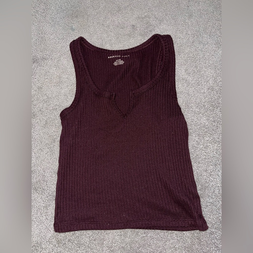 American Eagle Basic Maroon Tank Top